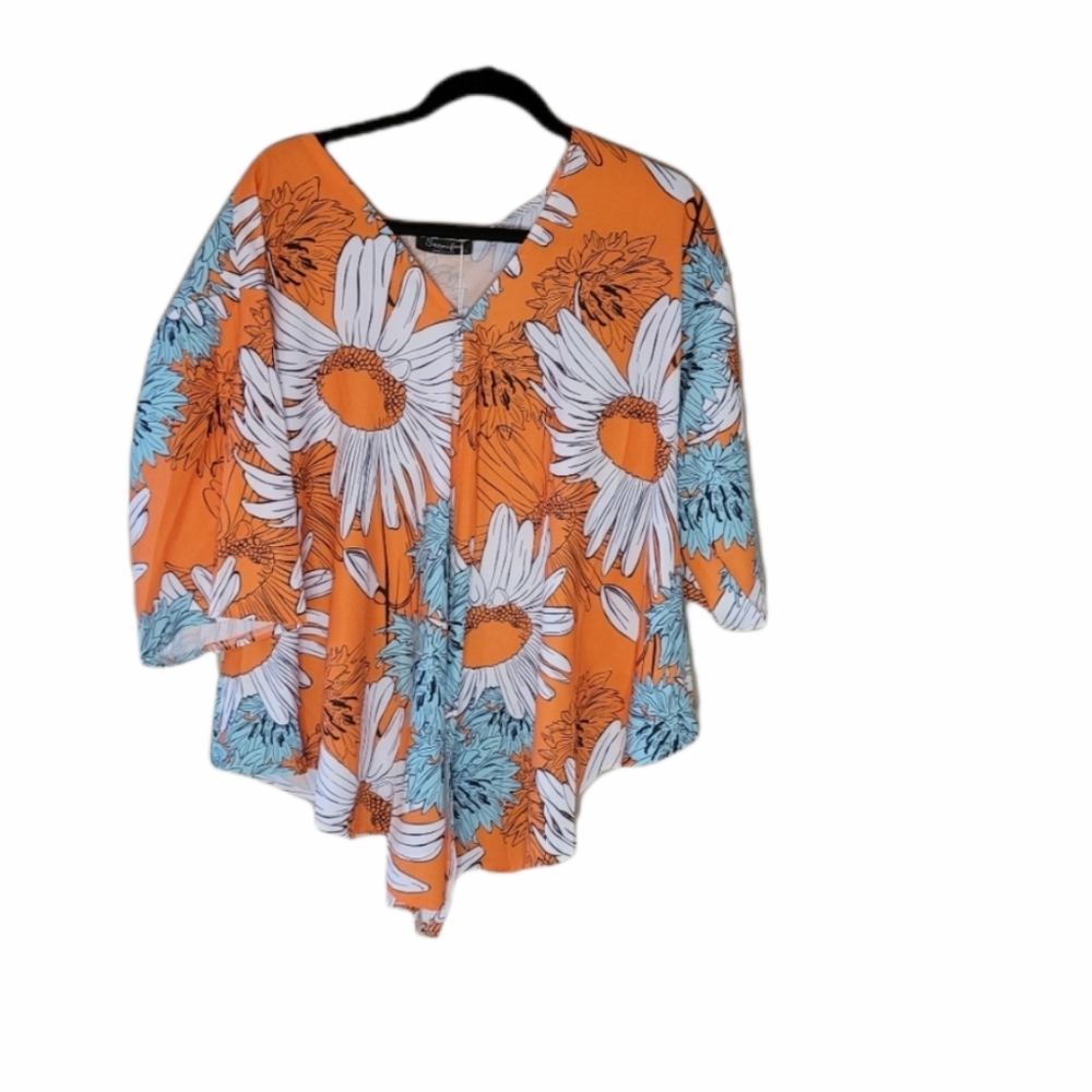 Sucrefas orange & white blouse/tunic. - Picture 2 of 15